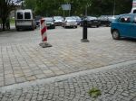 Przebudowane place parkingowe przy Al. Łyska oraz przy zbiegu ul. Młyńska Brama i Al. Łyska w Cieszynie w ramach projektu współfinansowanego przez Unię Europejską. 