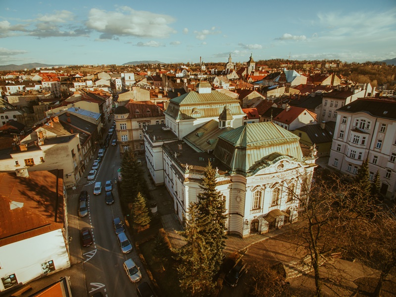 Fotografia Cieszyna z lotu ptaka J. Połomski 