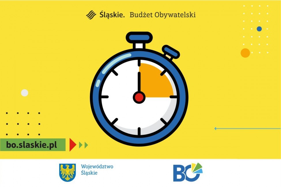 Grafika promująca Marszałkowski Budżet Obywatelski, przedstawia rysunkowy budzik na żółtym tle