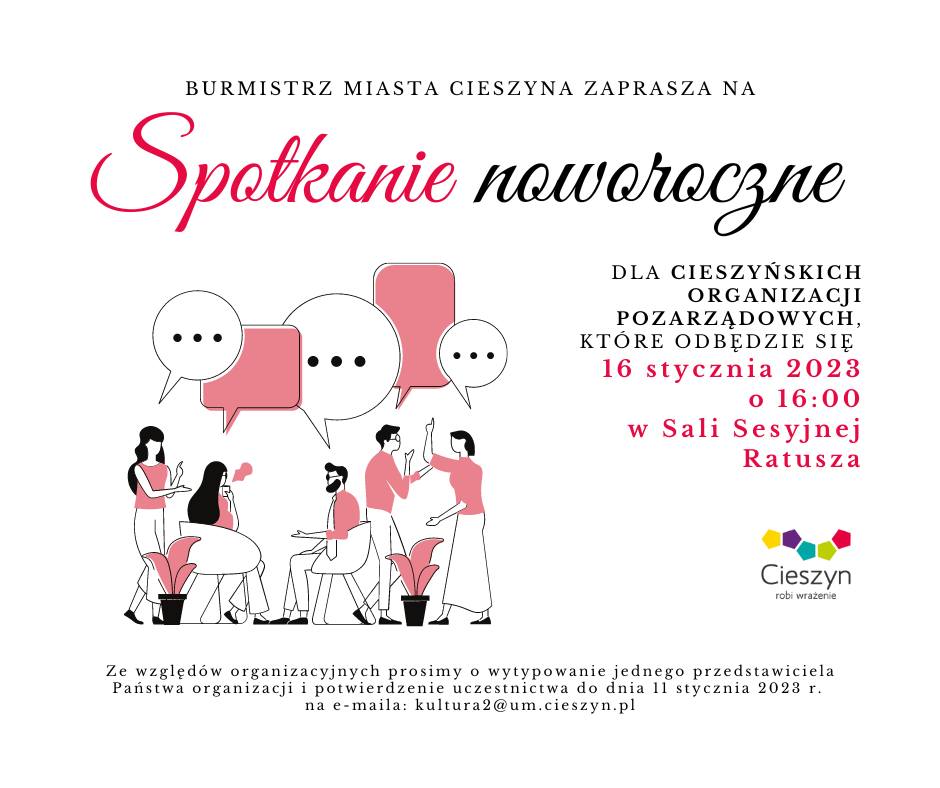 Grafika promująca spotkanie noworoczne dla organizacji pozarządowych