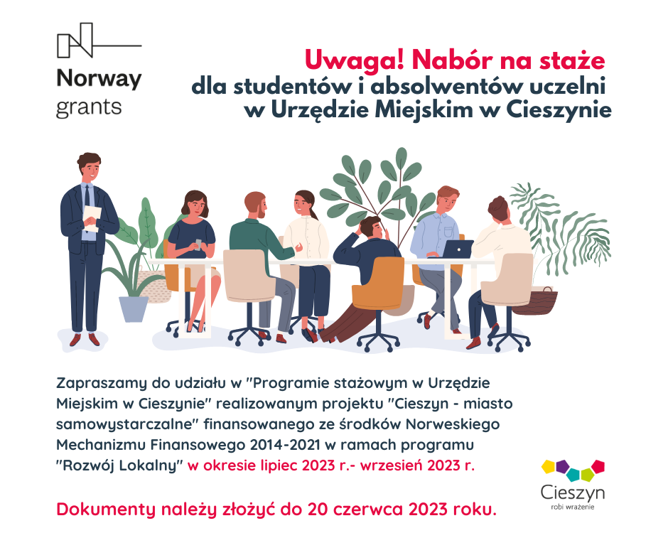 Grafika promująca nabór stażystów