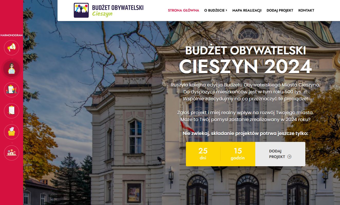 Strona internetowa Budżetu Obywatelskiego Cieszyna (mat. UM)