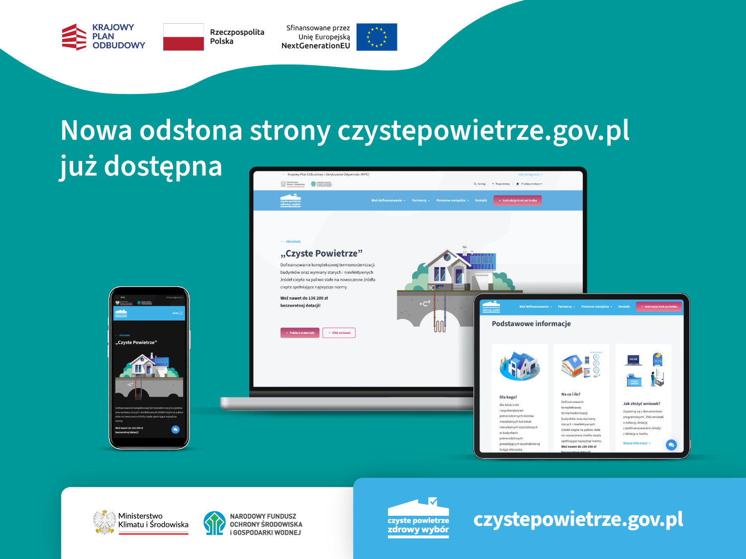 Wygląd strony internetowej programu „Czyste Powietrze” (mat. NFOŚiGW)