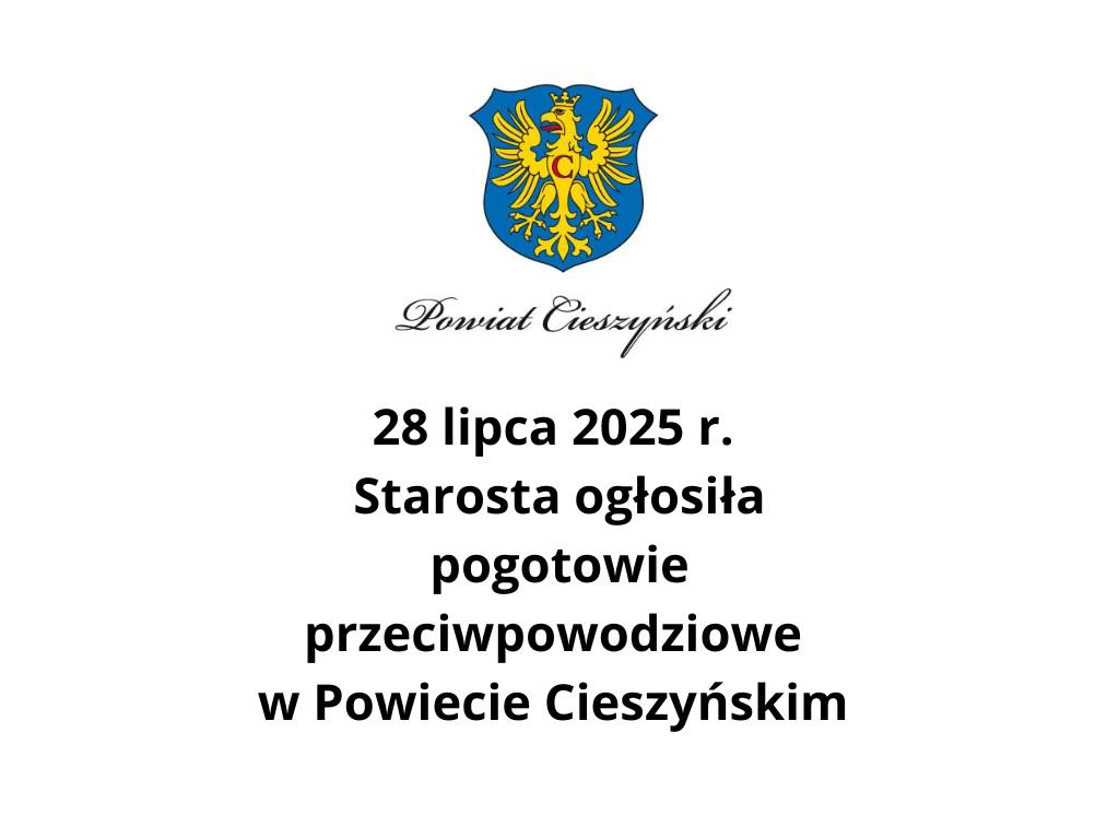 Grafika informująca o ogłoszeniu pogotowia przeciwpowodziowego