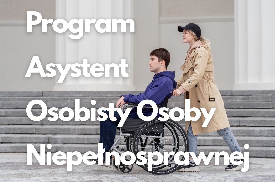 Grafika przedstawiająca asystenta osoby niepełnosprawnej