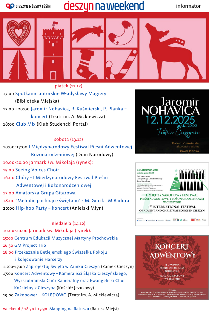 Rozpiska weekendowa (mat. UM Cieszyn)