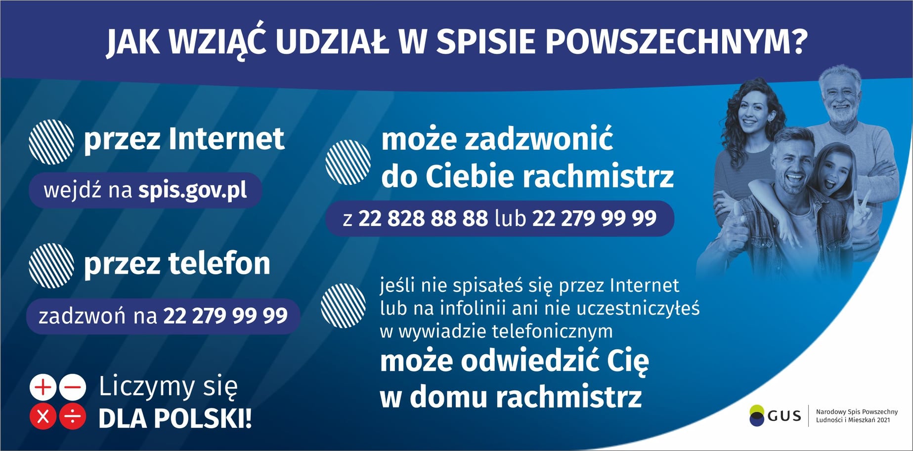 Na zdjęciu informacja o  Narodowym Spisie Powszechnym Ludności i Mieszkań 2021