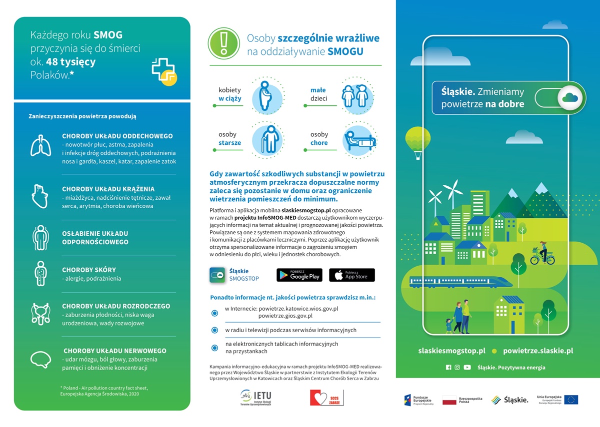 Ulotka informacyjna dotycząca smogu fot. mat.pras 