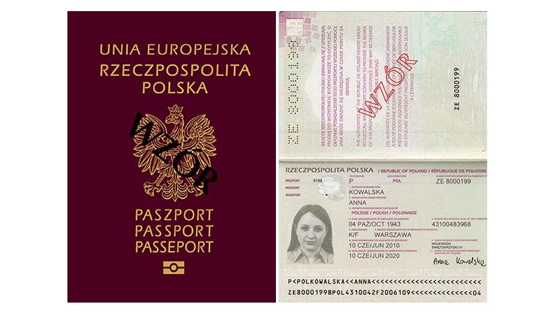 Wzór paszportu, źródło: gov.pl