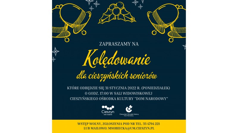 Plakat Kolędowanie w wykonaniu Zespołu Pieśni i Tańca Ziemi Cieszyńskiej im. Janiny Marcinkowej