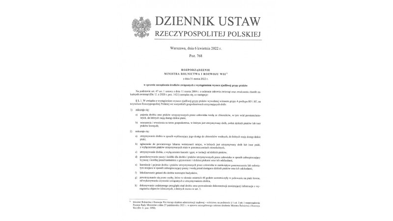 Rozporządzenia Ministra Rolnictwa i Rozwoju Wsi z dnia 3 marca 2022