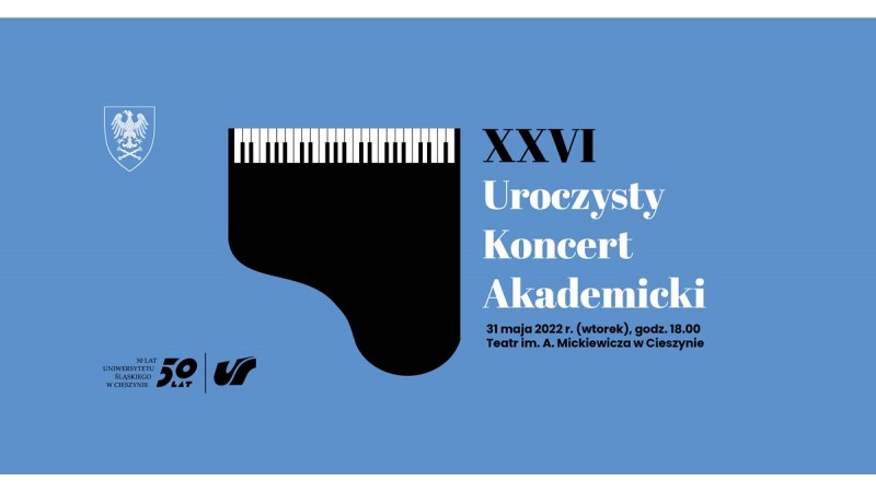 Plakat zapowiadający uroczysty koncert akademicki, który odbędzie się we wtorek 31 maja, fot. mat.pras
