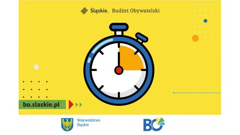 Grafika promująca Marszałkowski Budżet Obywatelski, przedstawia rysunkowy budzik na żółtym tle