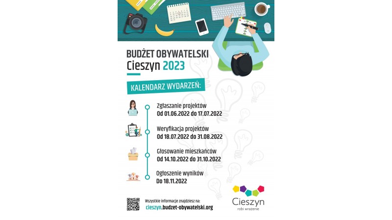 Plakat z harmonogramem Budżetu Obywatelskiego fot. mat.pras