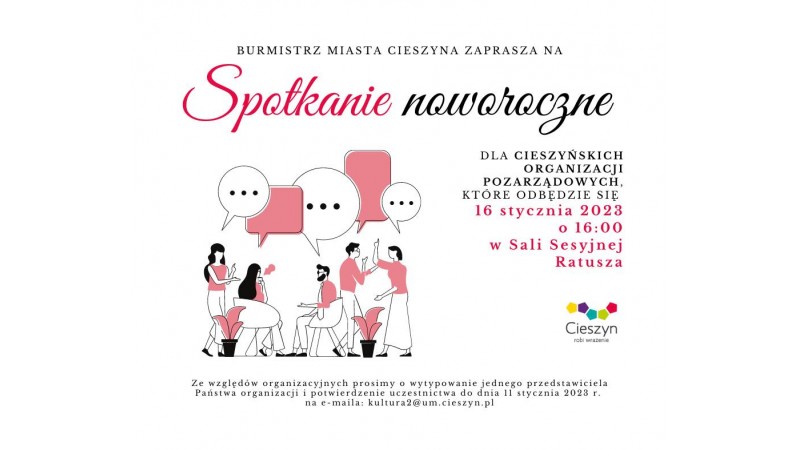 Grafika promująca spotkanie noworoczne dla organizacji pozarządowych