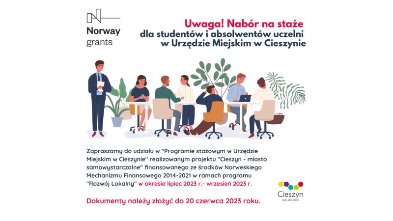 Grafika promująca nabór stażystów