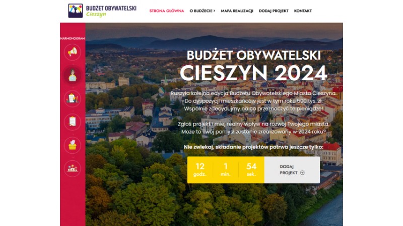 Strona internetowa Budżetu Obywatelskiego Cieszyna (mat. UM)