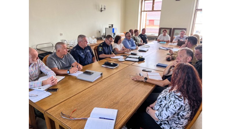 Sztab kryzysowy na naradzie w ratuszu (fot. UM Cieszyn)