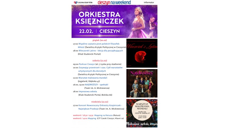 rozpiska weekendowa (mat. UM Cieszyn)