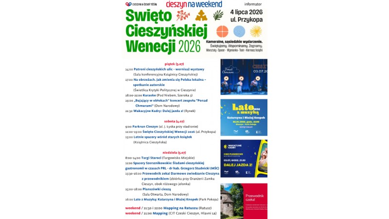 rozpiska weekendowa (mat. UM Cieszyn)