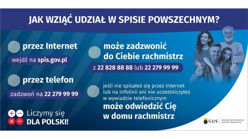 Na zdjęciu informacja o  Narodowym Spisie Powszechnym Ludności i Mieszkań 2021