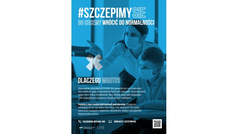 plakat informacyjny o szczepieniach pochodzi ze strony gov.pl 