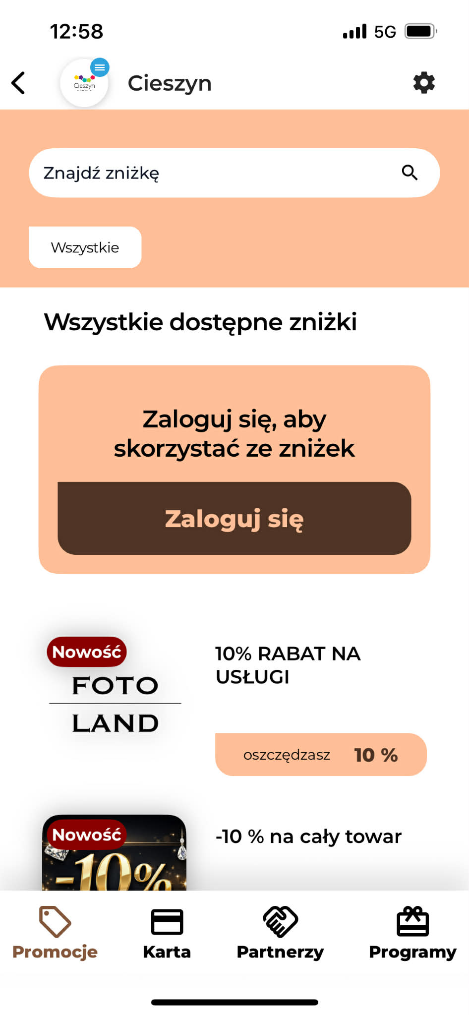 Ekran mKarty w smartfonie