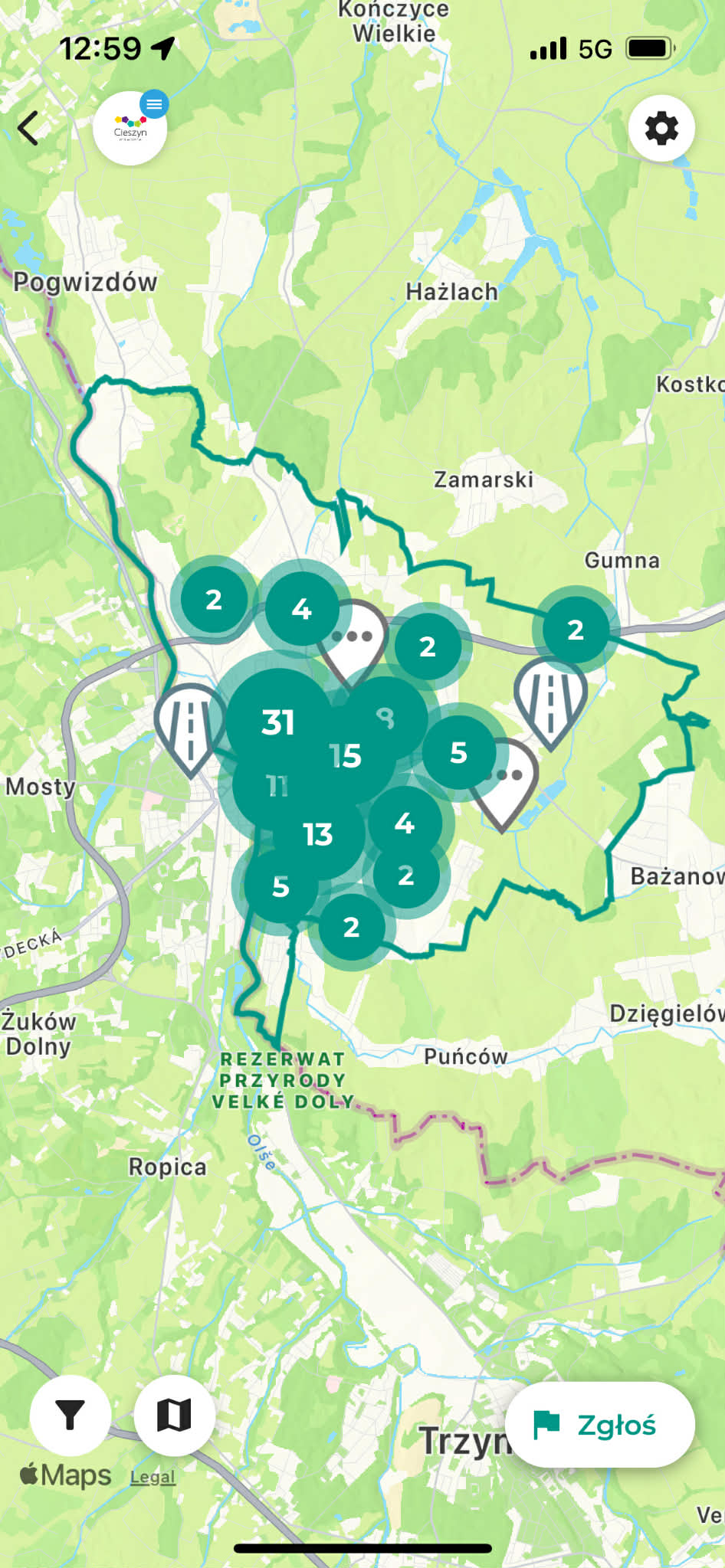 Ekran mZgłoszeń w smartfonie